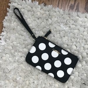 🆕 Calvin Klein Polka Dot Wristlet Black White